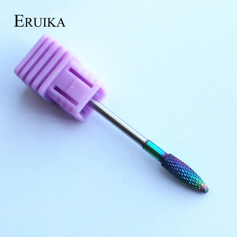 Eruika-電気マニキュアドリル,ネイルアートアクセサリー,5種類,レインボーコーティング,タングステンカーバイドバリ