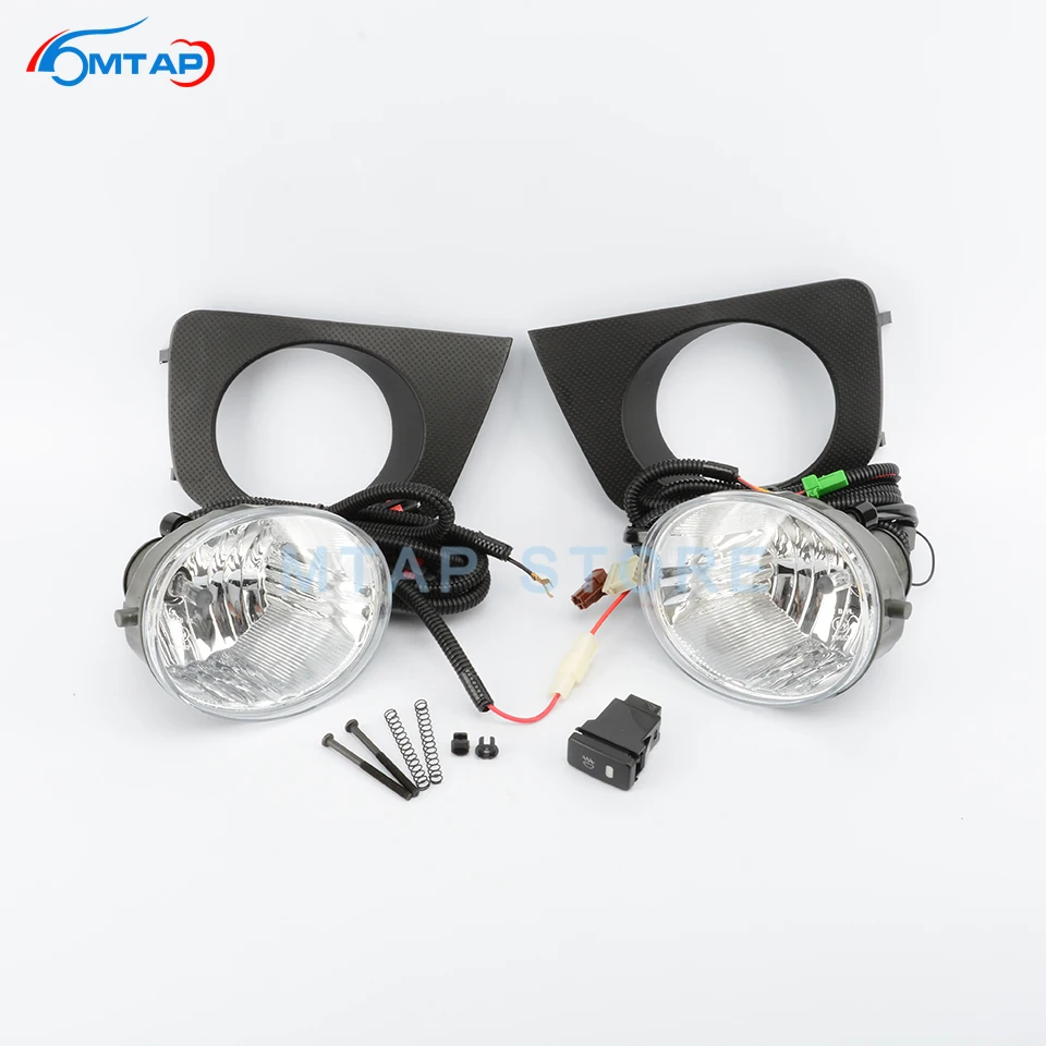 MTAP For Toyota 4 Runner Hilux Surf 2005-2009 Car Reflector Light Front Fog Lamp Set Foglight With Switch Wiring Harness Bulb