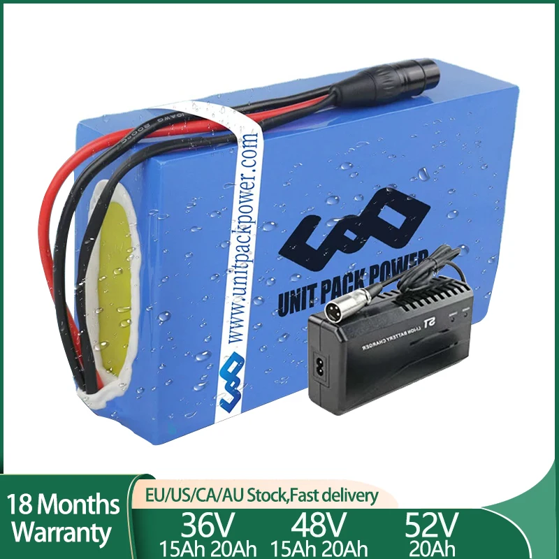 Ebike Battery 48V 36V 52V 20AH 18650 Battery Pack for Bafang 250W 350W 500W 750W 1000W 1500W Electric Scooter Electric Bicycle