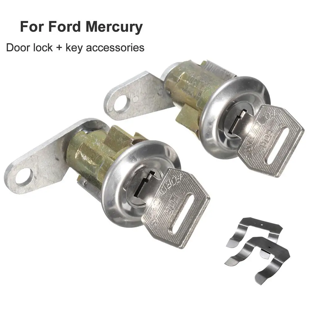 2Pcs Metal Replacement Door Lock Cylinders with 2 Keys for Mercury Truck Portable Durable Easy to Install