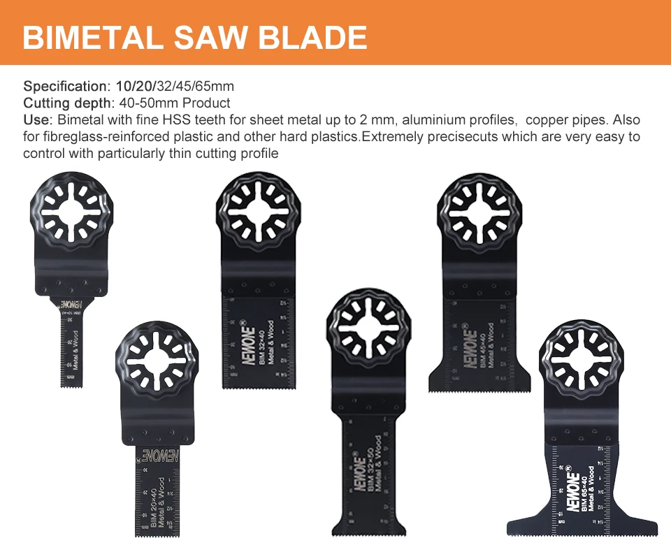 NEWONE for Starlock 32*50mm Lengthened Bimetal Saw Blades Fit Multifunction Oscillating Tools For Wood  Cutting Rust Removal