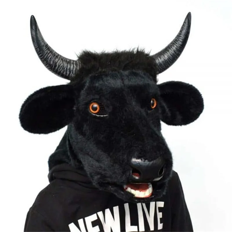 Exclusive Performance for The Year of The Ox Cow Headgear Mask Props Plush Simulation Animal Full Face Simulation Props Net Red