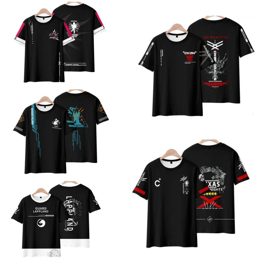 Anime Game Arknights 3D T Shirt Women Men Summer Fashion Short Sleeve Funny Tshirt Graphic Tees Streetwear Cosplay Costume