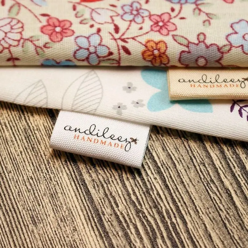 Etiqueta de algodón con logotipo o texto, accesorio de costura, etiquetas para Punto, personalizadas, hechas a mano, etiquetas de regalo, 25x50mm