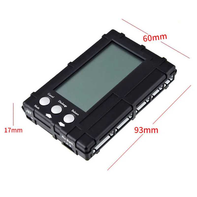 3 in 1 2-6S LiPo / LiFe Battery Balancer Voltage Meter Tester LCD Display Register Record JST Connector For RC FPV Drones Model