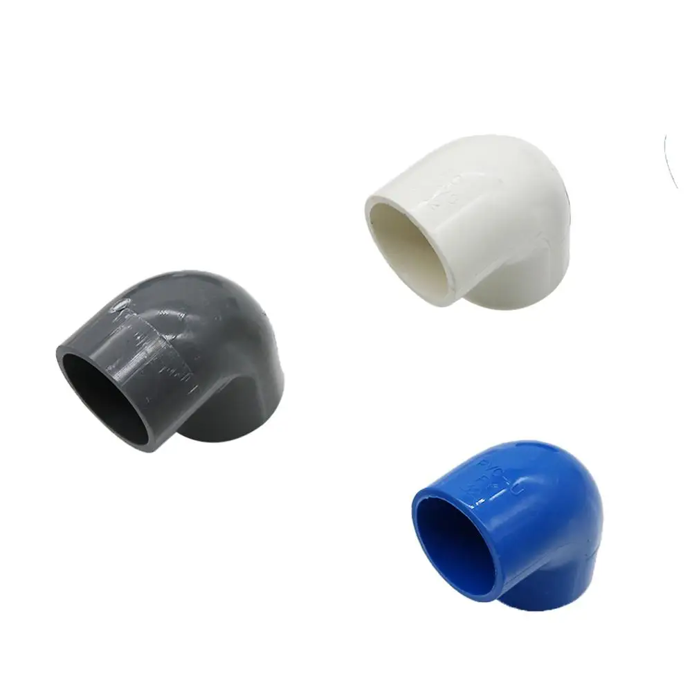 PVC Water Supply Pipe Fittings Blue White Grey 20mm Elbow PVC Connector Equal Two-way Plastic Irrigation Water Tank Water Joint