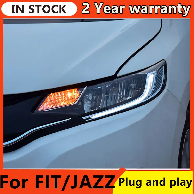 

Car Styling Head Lamp for Honda Fit FULL LED Headlights 2014-2019 Jazz LED Headlight DRL Angel Eye Hid Bi Xenon Auto Accessories