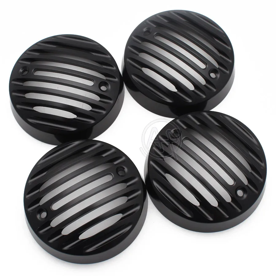 4PCS Turn Signal Light Protector Indicator Grill Cover for Royal Enfield Classic 500 Black