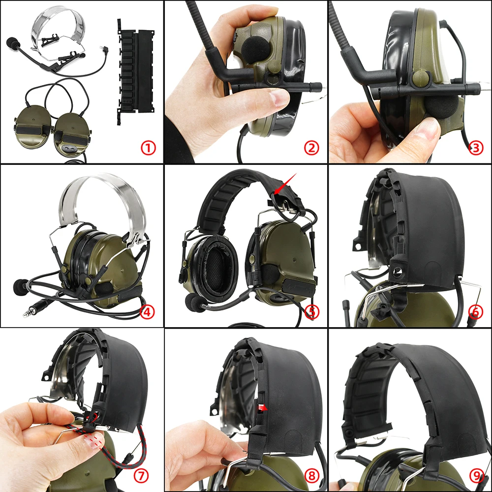 Imagem -05 - Tac-sky Comtac Iii Airsoft Esportes Fone de Ouvido Tático Proteção Auditiva Eletrônica Earmuffs para Baofeng Uv5r Walkie-talkies ts