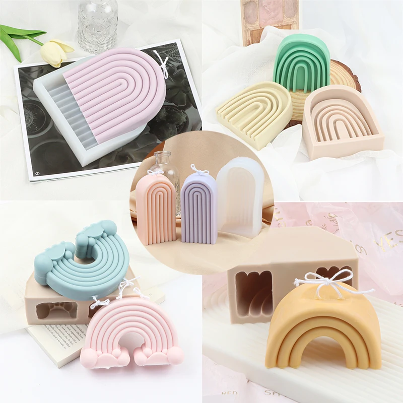 

Large Rainbow Bridge With 2 Clouds Arch Fondant Silicone Mold For Craft Cake Topper Decorating Epoxy Resin Casting Soap Mould