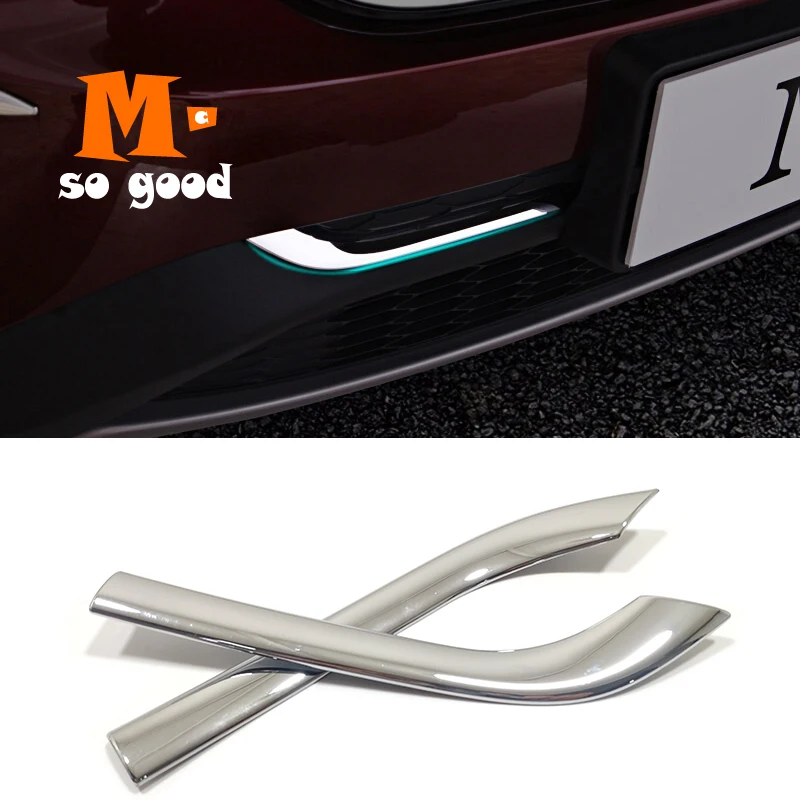 

ABS Chrome For Ford Edge 2015 2016 2017 accessories Front Head Bumper Grille Fence Decoration strip Cover Trim Car styling 2pcs