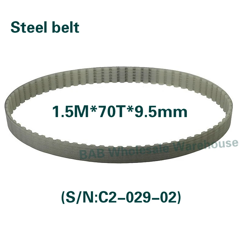 Timing rubber/steel belt 1.5Mx70Tx9.5mm industrial belt width for cj0618 mini lathe machine west matt C2 C3 lathe