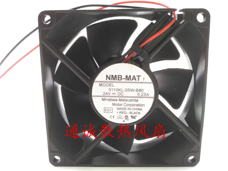 

NMB-MAT 3110KL-05W-B80 DC 24V 0.23A 80x80x25mm 2-wire Server Cooling Fan