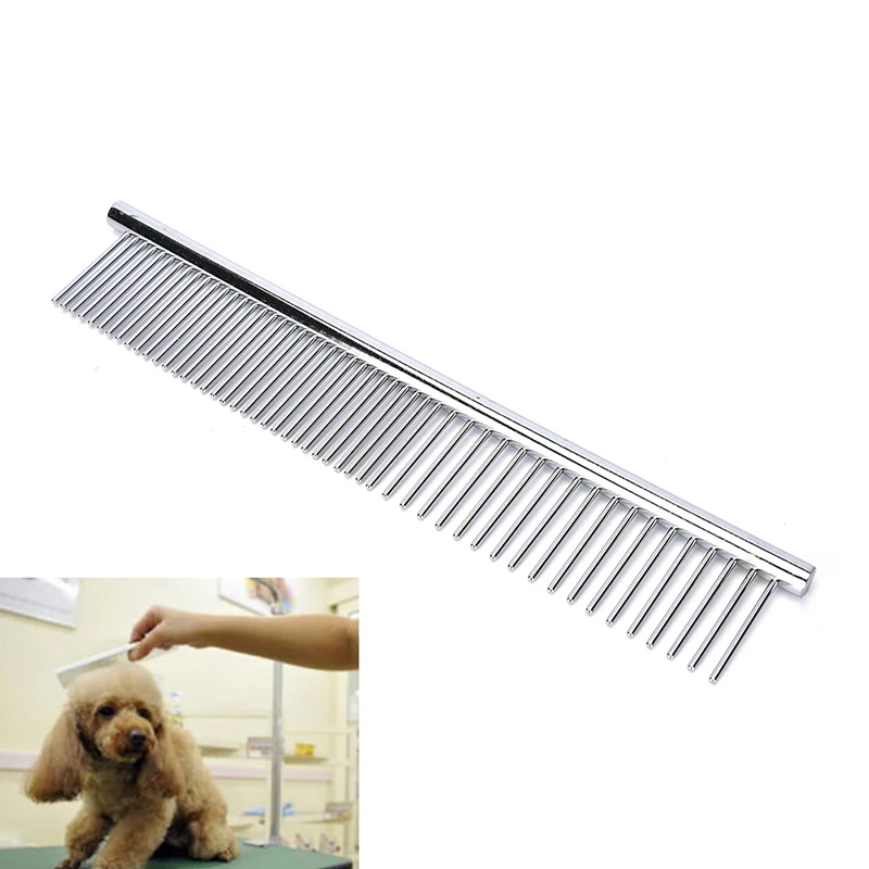 

1pc Comb Long Hair Shedding Grooming Flea Comb Pet Puppy Dog Cat Stainless Steel