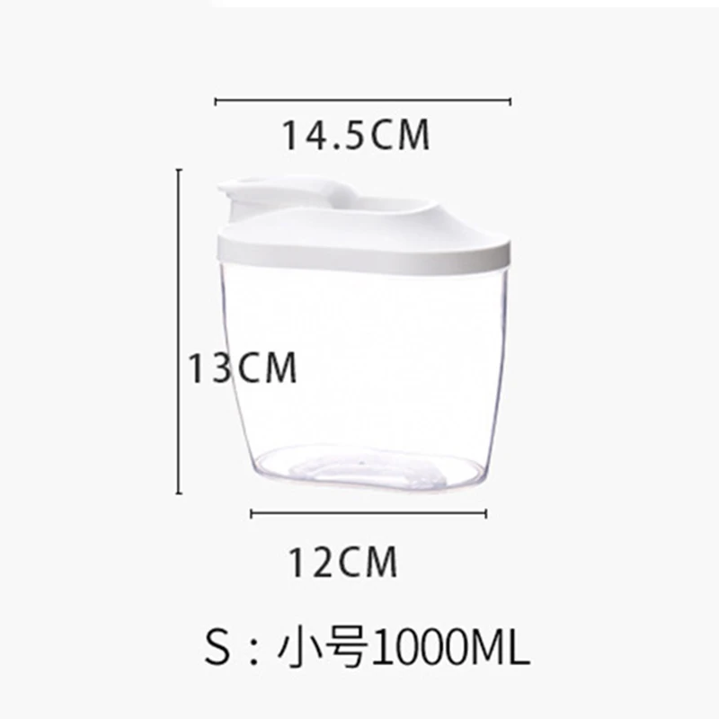 1500ml Food Storage Container Plastic Kitchen Refrigerator Noodle Box Multigrain Storage Tank Transparent Sealed Cans