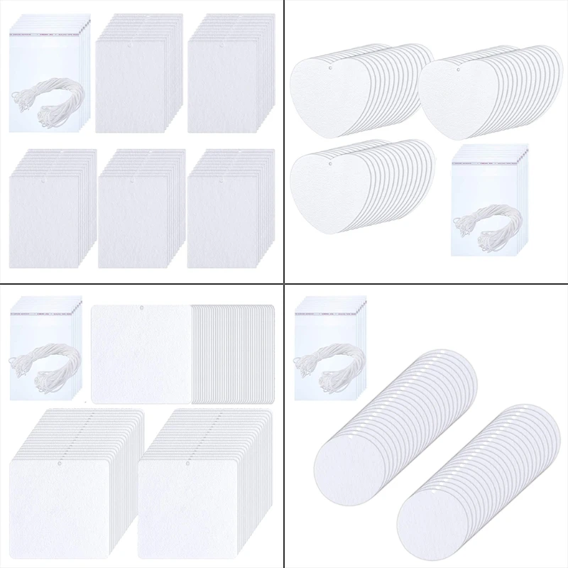 100 Pieces Sublimation Air Freshener Blanks DIY Air Freshener Scented Sheets Blank Car Pressed Felt Blanks A09 21 Dropshipping