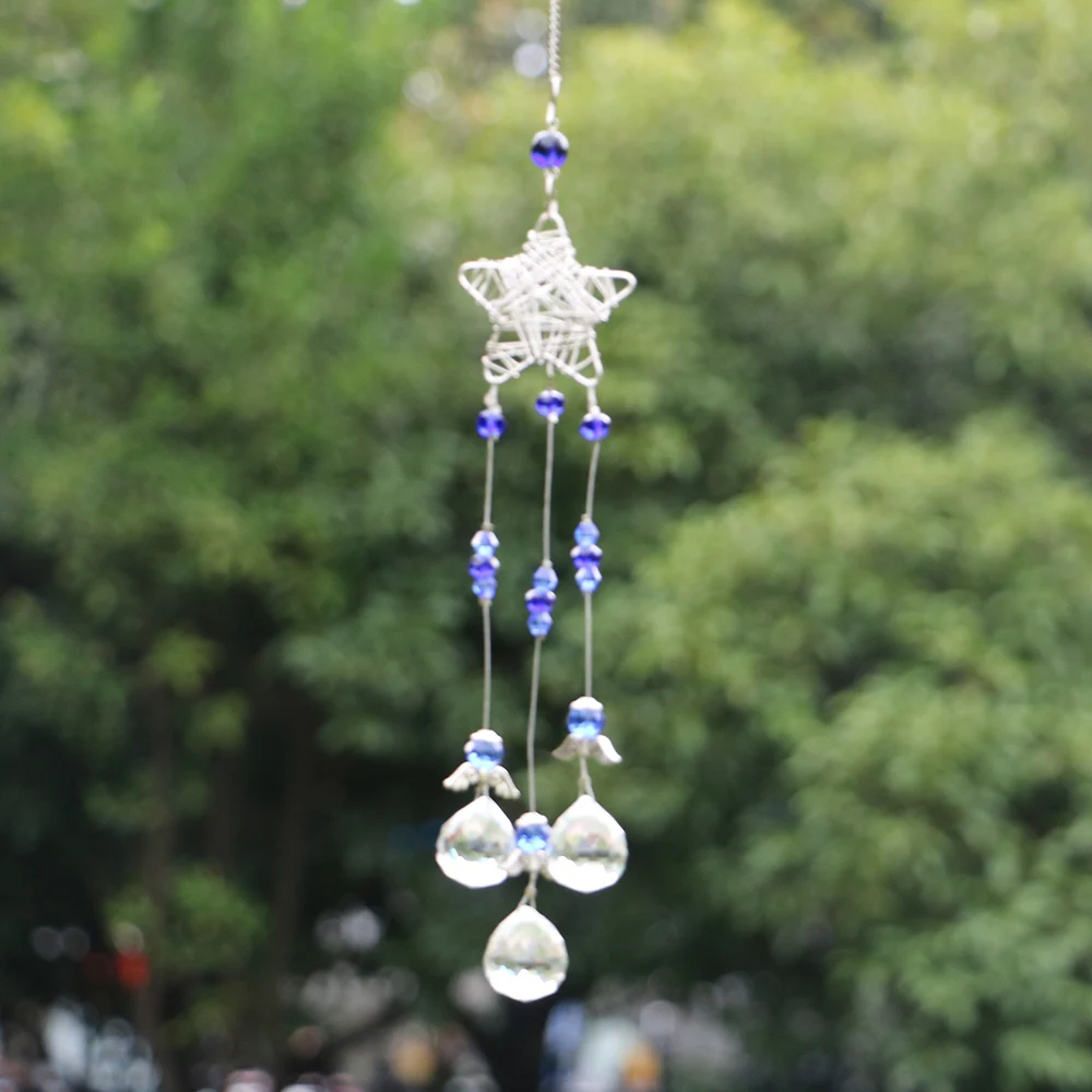 Crystal Suncatcher  Moon Sun Catchers Hanging Crystals Prism for Window Rainbow Maker Pendants