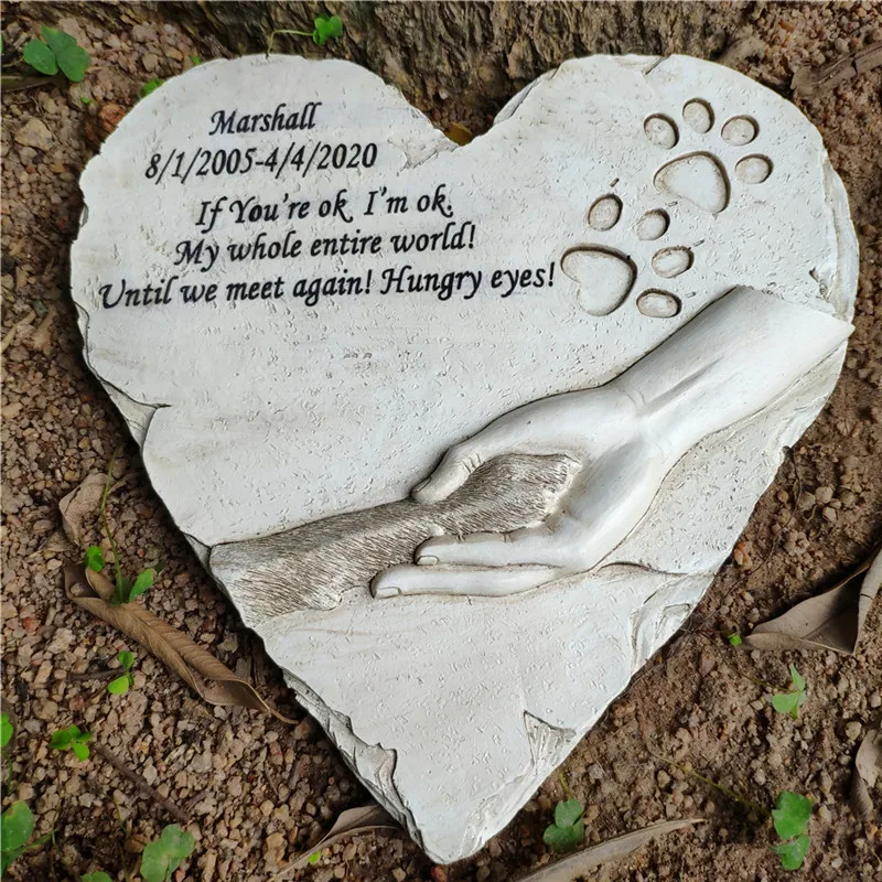 All Blanks Can Be Customize Pet Keepsake Gravestone Tomb Paw Print Animal Monument Garden Backyard Dog Cat Supplies JSYS