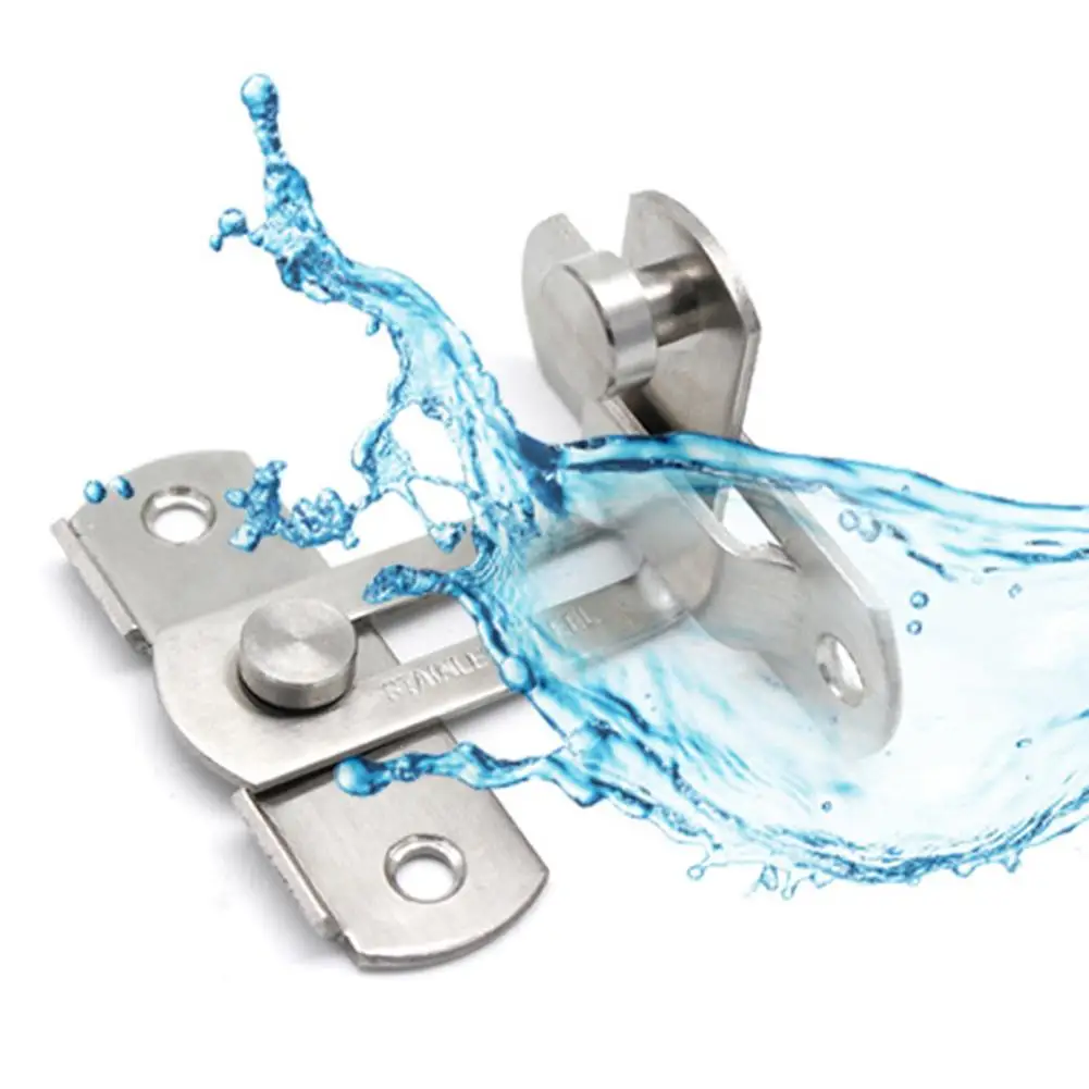 Stainless Steel 90 Degree Door Buckle Door Hasp Latches Sliding Door Chain Lock Anti-theft Window Door Lock Hardware