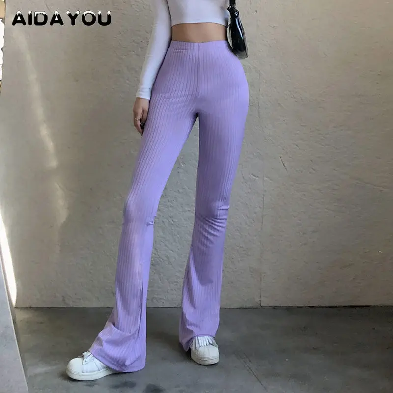 

Women Flare Pants Tall Girl Long 180cm Super Stretchy Elastic Waist Trousers Fashon Cargo Sweat Pants Y2K Butt Lift