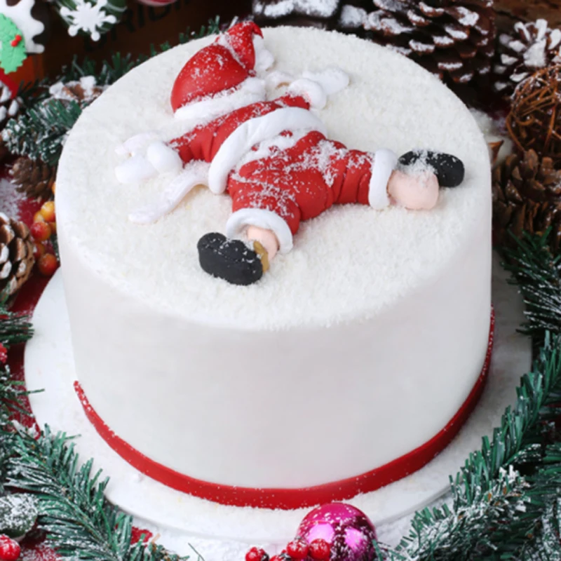 Christmas Santa Cookie Moulds Fondant Cakes Decor Tools Silicone Mold Sugarcraft Chocolate Baking Tools For Cakes Gumpaste Form