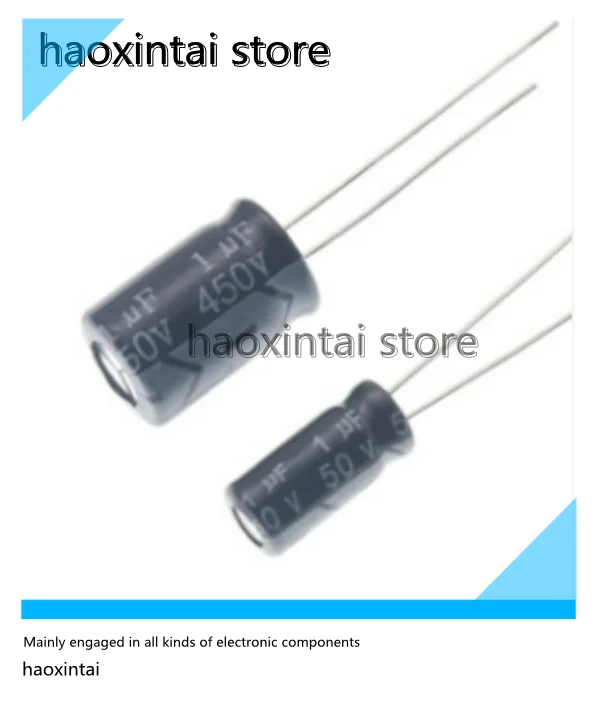 50PCS In-line aluminum electrolytic capacitor 1UF 50V 100V 250V 400V 450V 5*11 6*12 8*12 high frequency