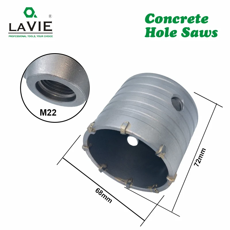 Imagem -02 - Lavie Conjunto Sds Mais 68 mm Buraco Concreto Viu Elétrica Oco Núcleo Broca Haste 110 mm Cimento Pedra Parede ar Condicionado Liga