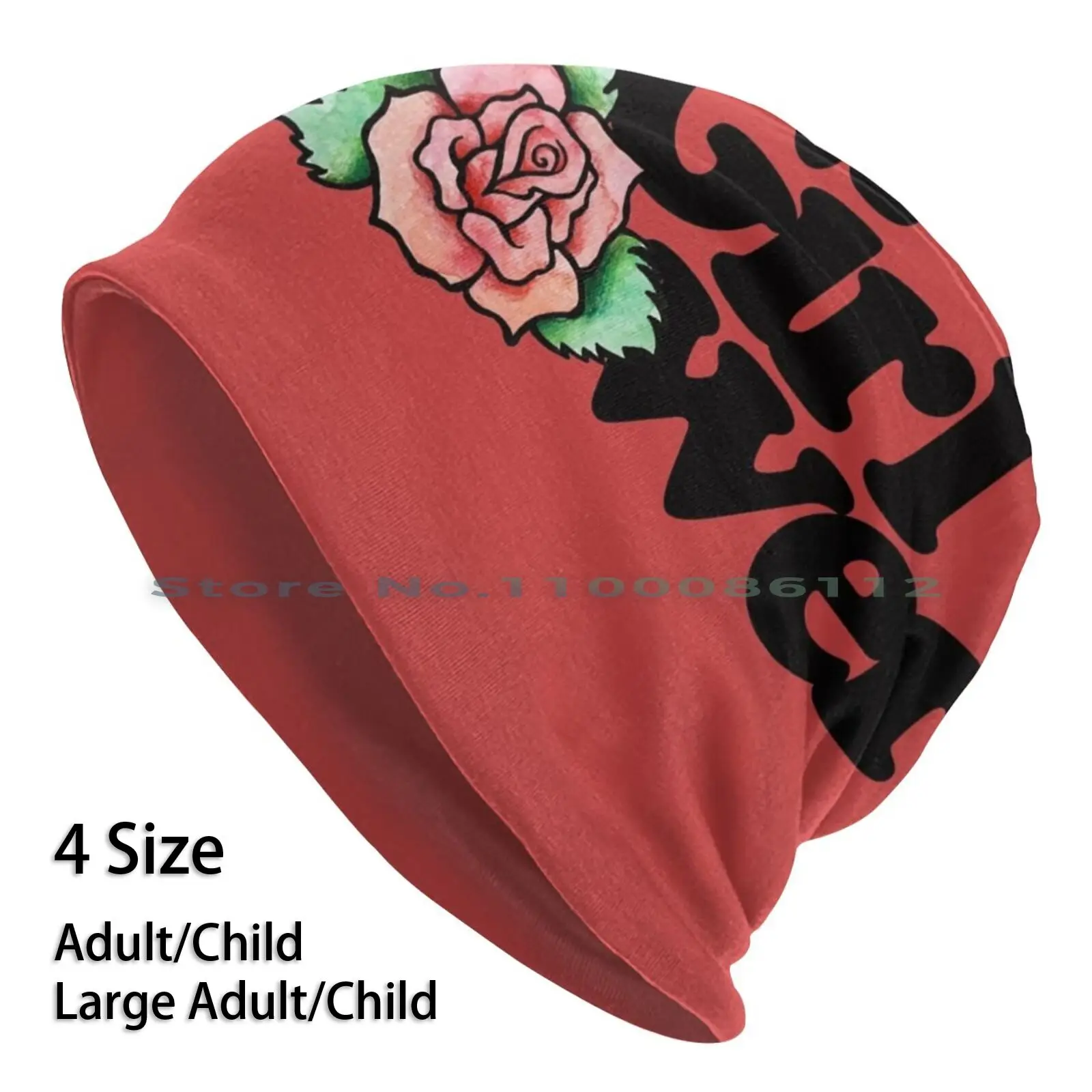 Girl Power Beanies Knit Hat Girl Power Girls Red Roses Feminist Feminism Brimless Knitted Hat Skullcap Gift Casual Creative