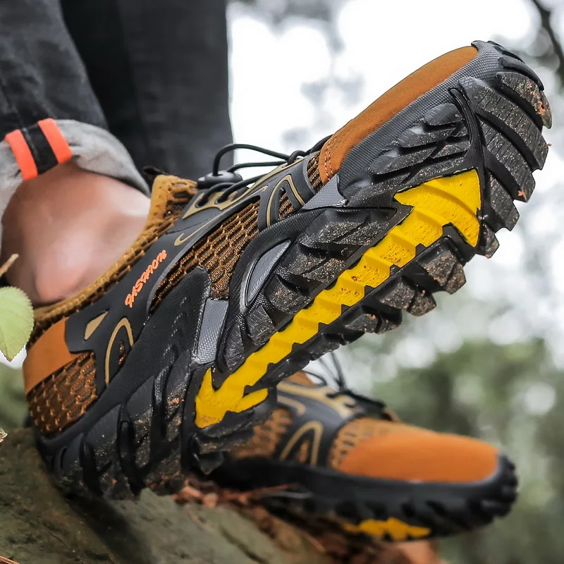 2021 men\'s sandals non-slip breathable wading creek shoes casual summer hiking mesh outdoor shoes large size 38-50 size shoes