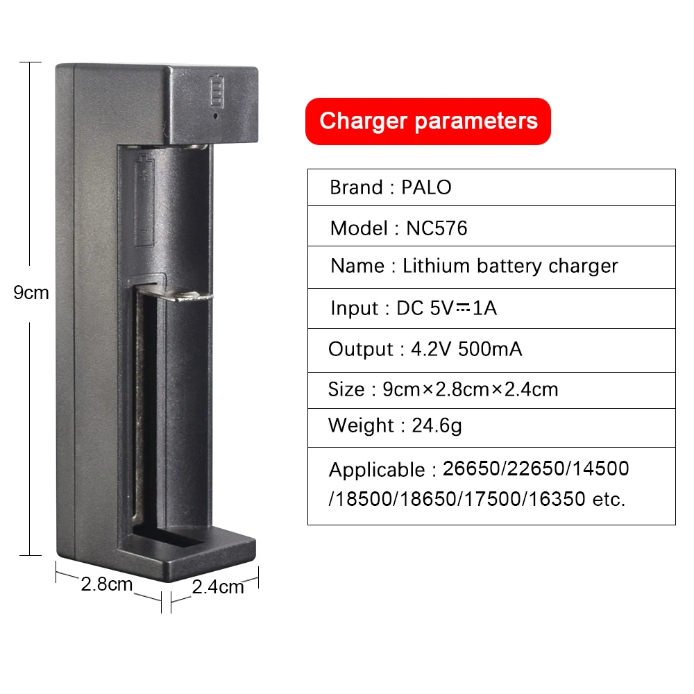PALO 1/2/3.7 pcs 14500 V 14500 AA 배터리 리튬 이온 충전지, 900mAh + LED USB 14500 18650 배터리 충전기