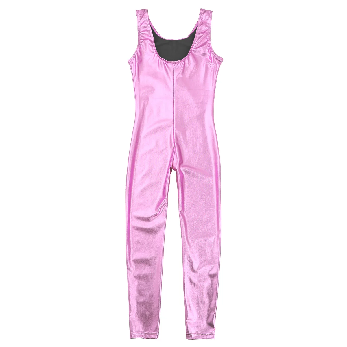 Girls Shiny Ballet Dance Leotard Jumpsuit Gymnastics Acrobatics Yoga Bodysuit Kids Sleeveless Ballerina Performance Dancewear