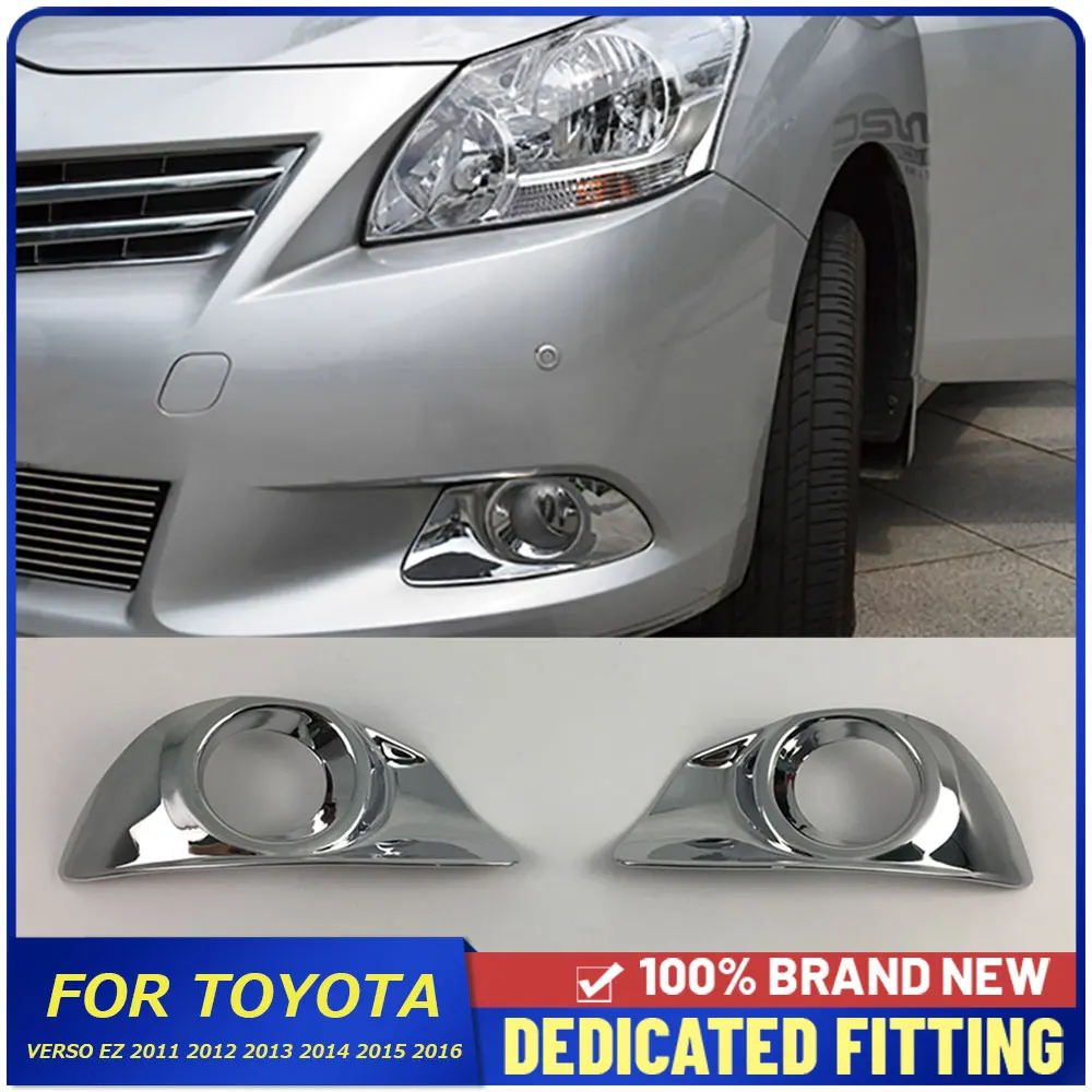 For Toyota Verso EZ 2011 2012 2013 2014 2015 2016 Car Front Fog Lamp Frame ABS Chrome Head Foglight Cover Sticker