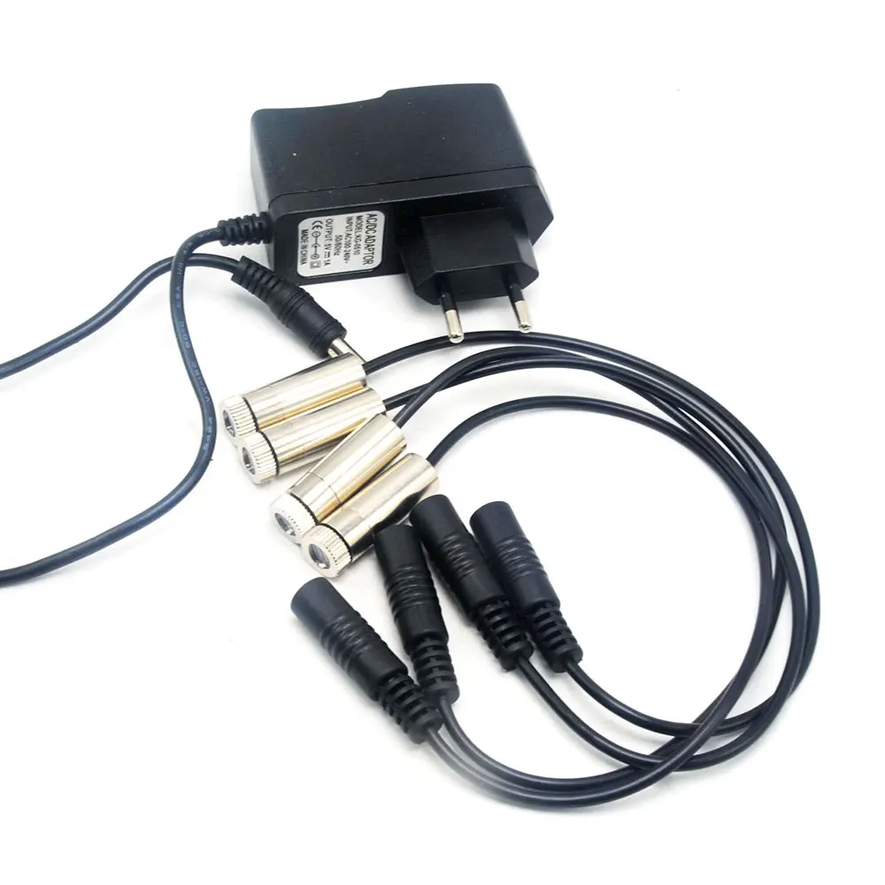 Positionering Focusable Led Verlichting 650nm 5Mw Focus Cross Punt Rode Diode Laser Module W Ac Adapter Dj Lichten Dia 12Mm