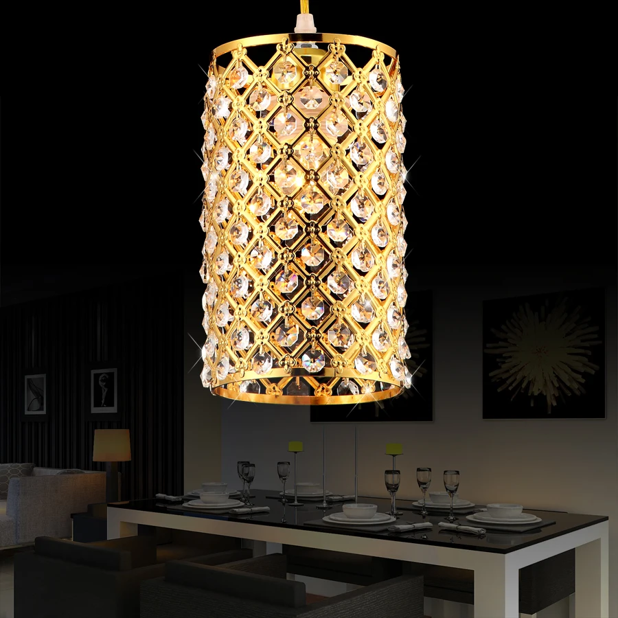 Modern Golden /Chrome Lustre LED Crystal Chandelier Crystal Lamp E27/26 Chandelier Lighting Fixture Pendant Ceiling Lamp Crystal