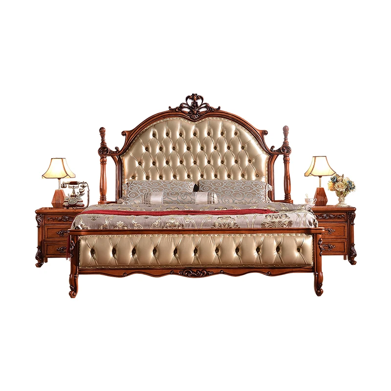 European bed double bed 1.8 meters all solid wood master bedroom European wedding bed factory direct European style