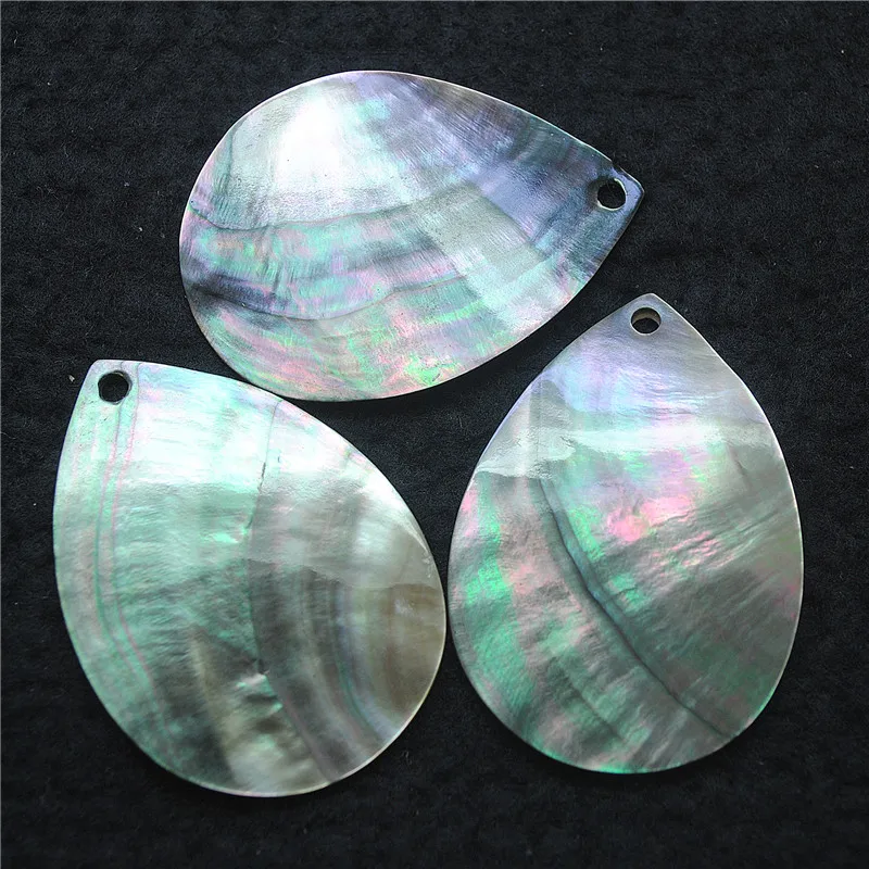 

5PCS Black Shell Pendants Saltwater Pearl Teardrop Shape 35X25MM For Women Necklace Making Accessories Wholesale Free Shippings