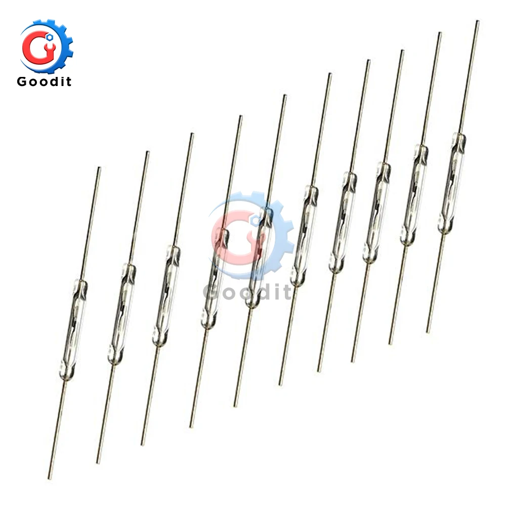 10pcs N/O Reed switch Magnetic Switch 2 * 14mm Normally Open Magnetic Induction switch
