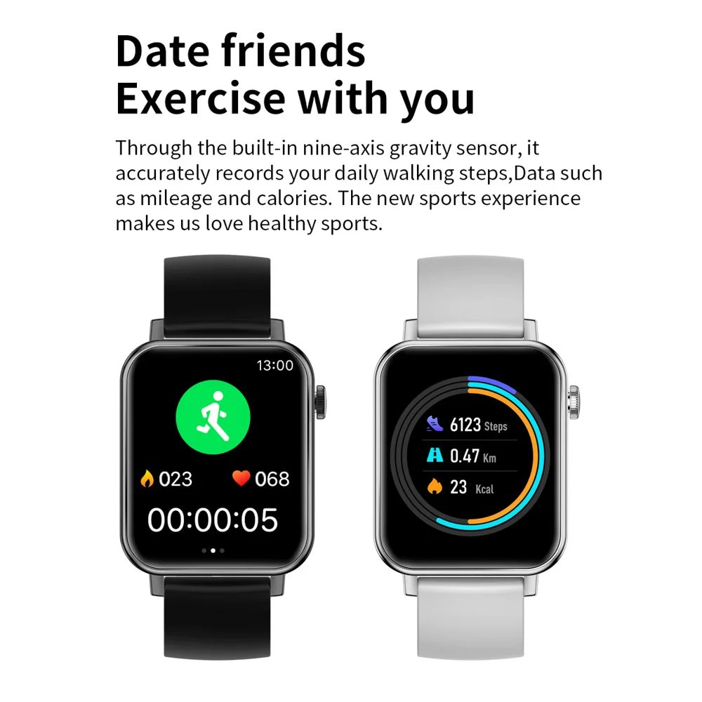 Montre connectée pour les hommes et les femmes, Bluetooth, appels, étanche IP67, moniteur de fréquence cardiaque, moniteur d'activité physique, nouveau, L1-7