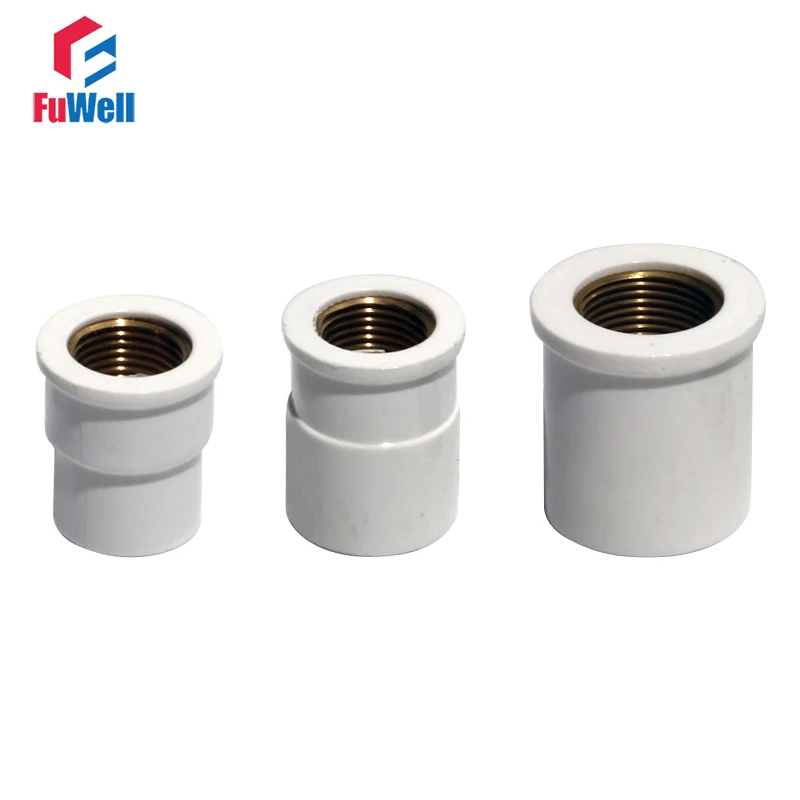 20/25/32mm ID Tube Pipe Fittings UPVC Water Pipe Joint 1/2\'\' 3/4\'\' 1\'\' Brass Thread Water Connectors DIY Tool Plastic Pipe Joint