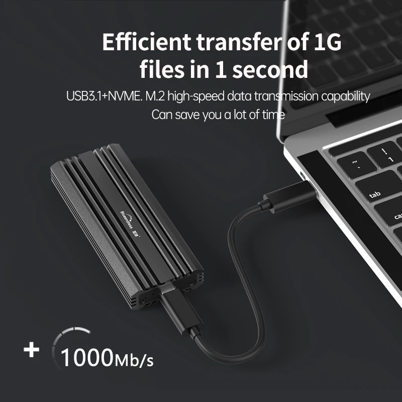 Blueend-قرص صلب عالي السرعة M2 SSD ، USB 3.1 ، 10 جيجابت في الثانية ، غلاف من الألومنيوم ، NVME ، نوع C إلى C ، تبريد متعدد