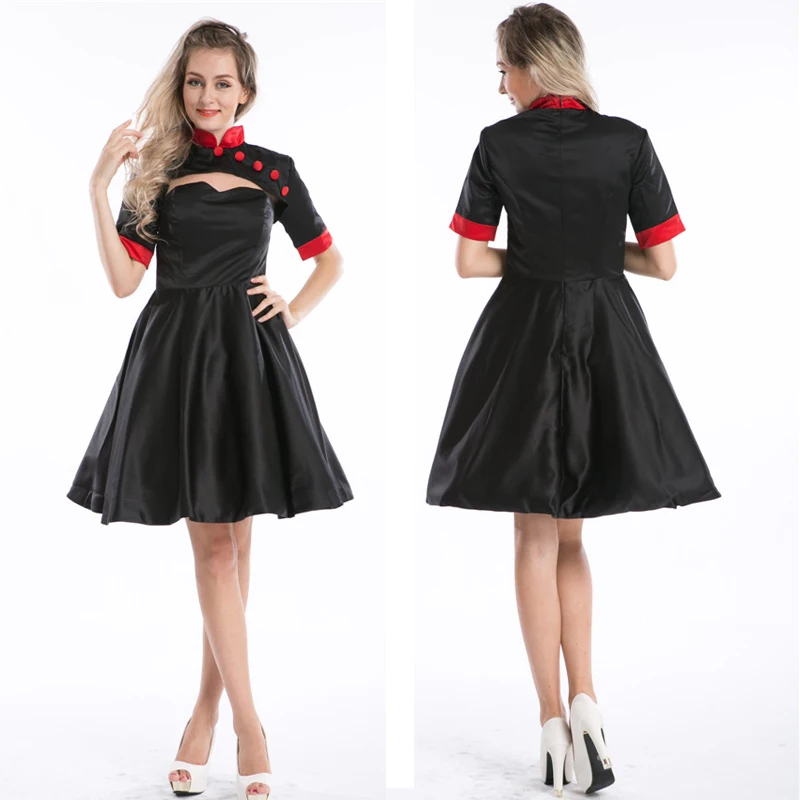 Plus Size S-6XL Bestdress Summer Black Retro Vintage Style 50s 60S Swing Pinup Party Elegant Rockabilly Dresses