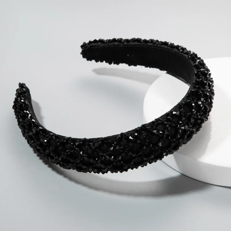 Korean Fashion Luxury Sparkly Gray Crystal Hairband Bridal Wedding Stone Rhinestone Headband For Women Hair Accessories Jewelry