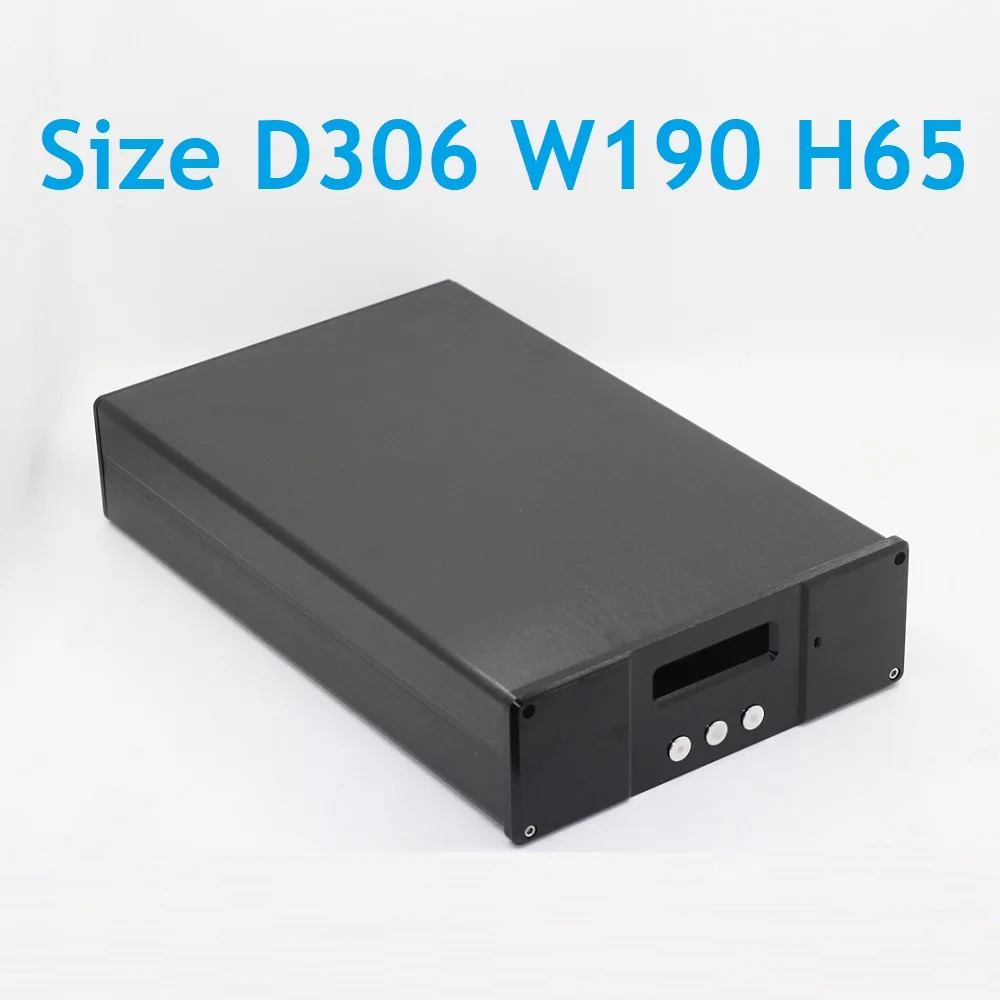 

W190 H65 D306 DAC Decoder Board Chassis ES9018 DIY Aluminum Case Power Amplifier Housing Box Preamp Amp Rear Class Window Shell