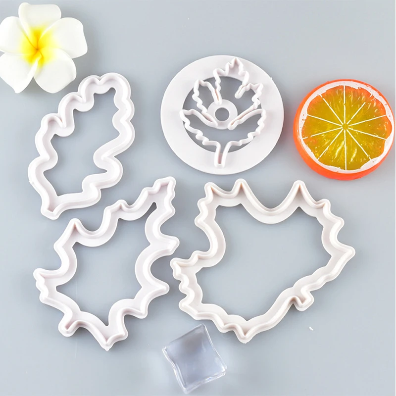 4 stks/set Esdoornblad Vorm Cookie Cutter Mallen Biscuit Fondant Taart Decoratie Mold Keuken Bakken Tool