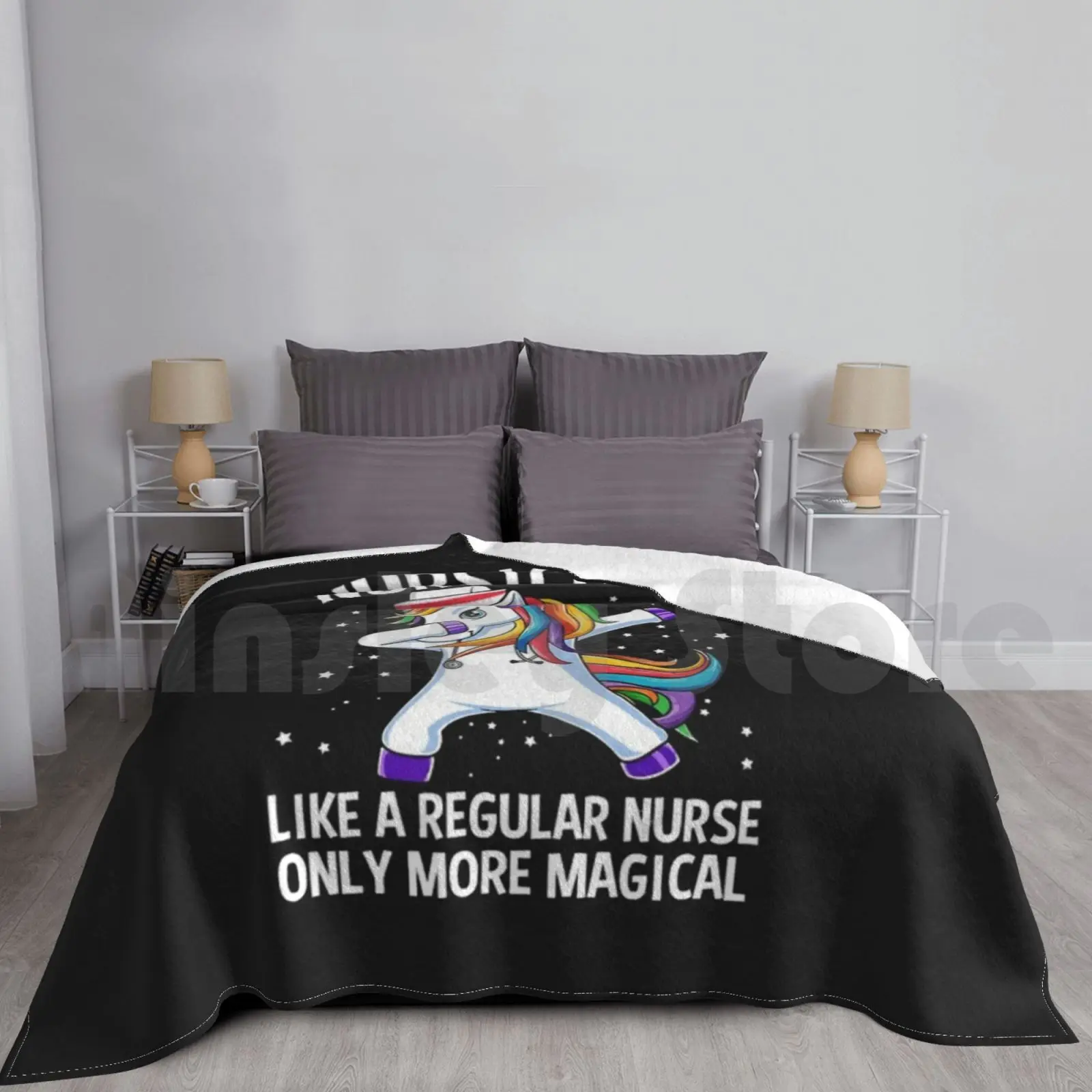 

Dabbing Unicorn Nursicorn Funny Nurse Gift Blanket Super Soft Warm Light Thin Nurse Nursing Medicine