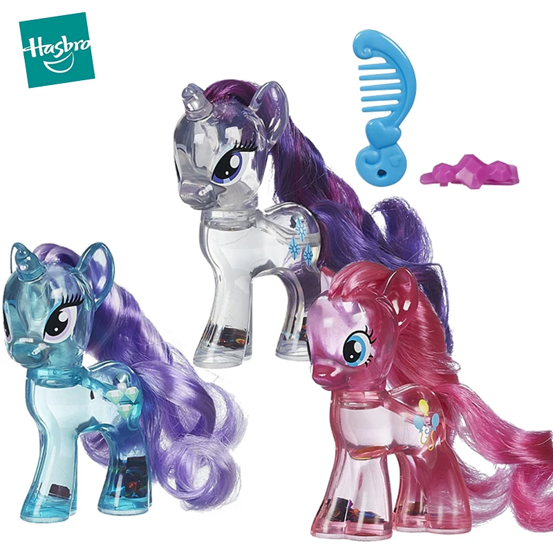 Original Brand My Little Pony Crystal clear Rainbow Pinkie Dash Rarity Toys For Children For Baby Birthday Gift Girl Bonecas