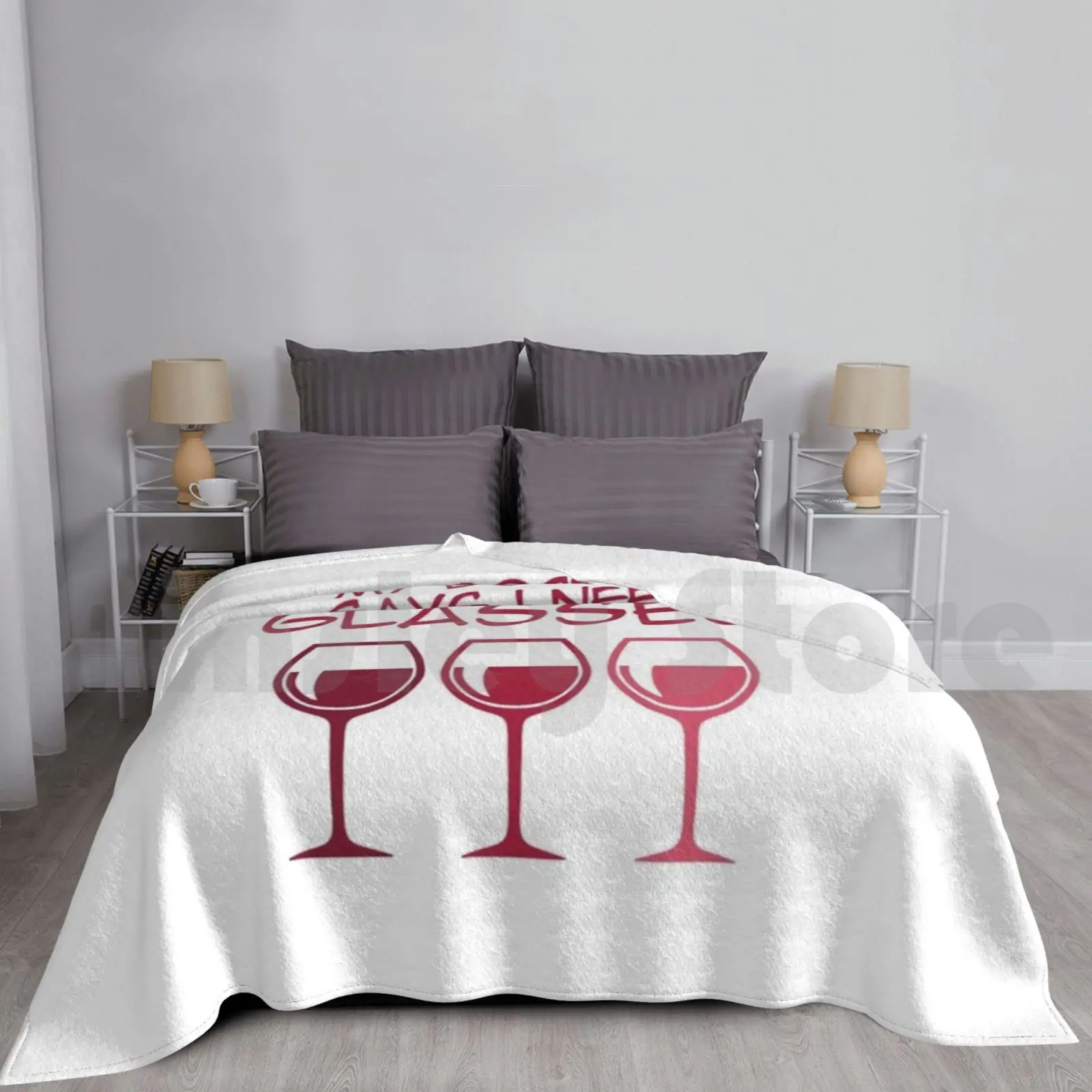 

I Need Glasses Blanket Super Soft Warm Light Thin Glasses Wine Oculist Medic Drink Glasses Specs Glass Optician Drinking