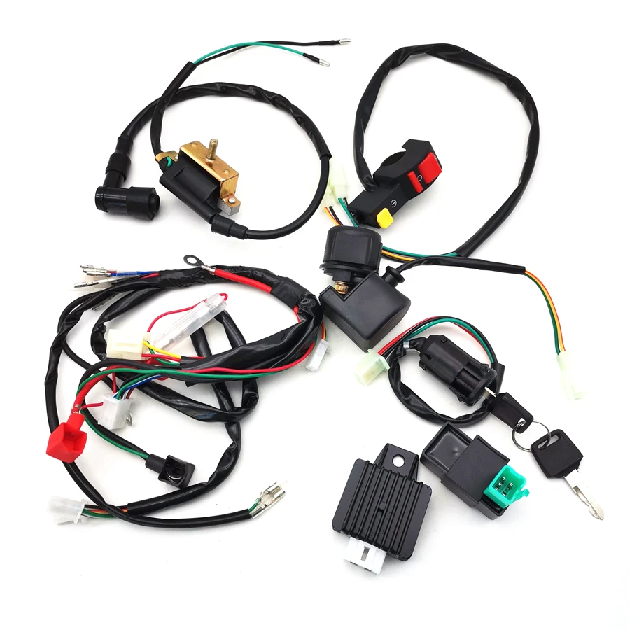 

Motor CDI Wiring Harness Loom Ignition Solenoid Coil Rectifier for 50 110 125cc