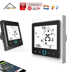 HESSWAY EU 4P/2 Pipe Fan Coil Thermostat Zigbee WIFI Temp Controller for RS485&MODBUS Protocol 24V 230V Optional Power Supply