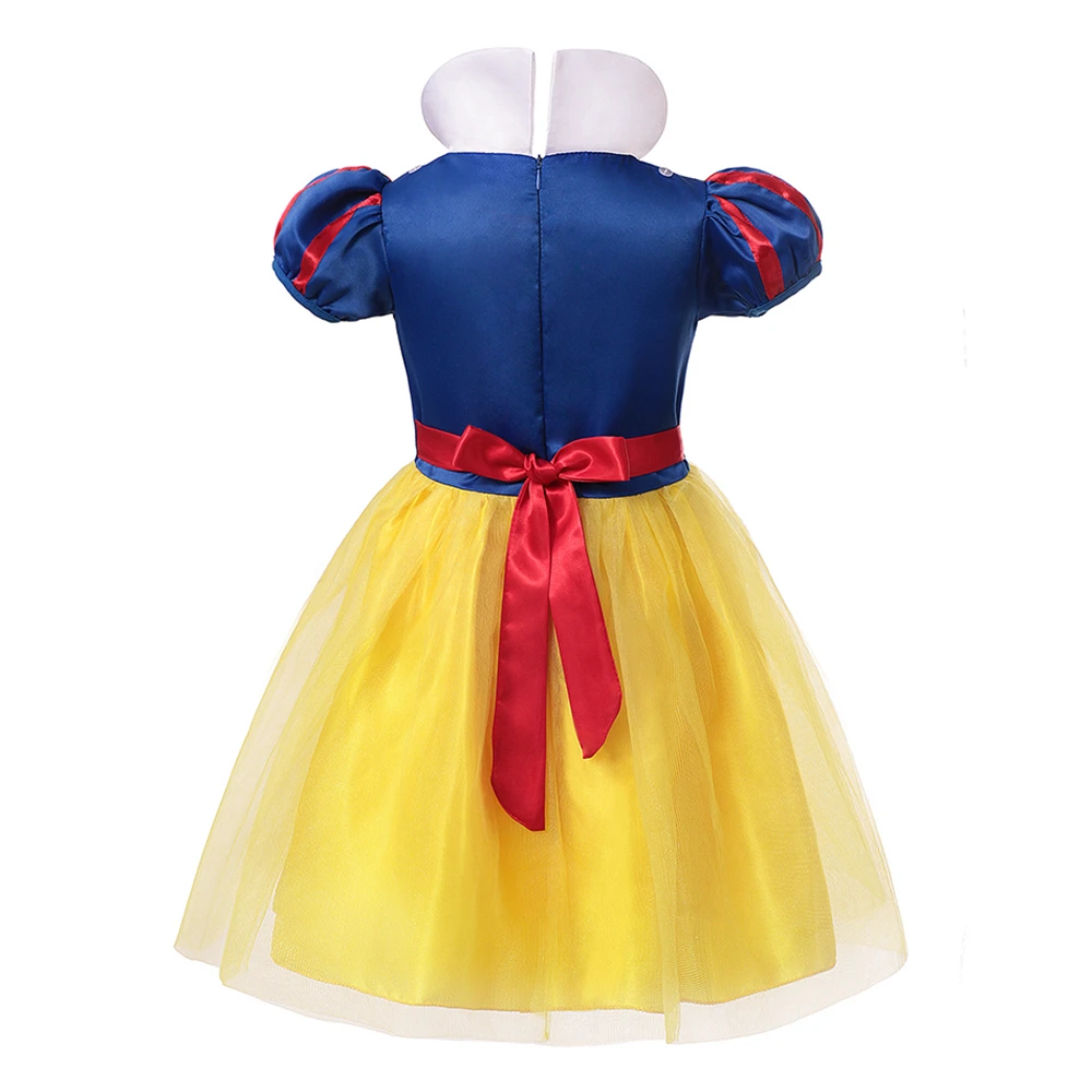 Kinderen Bruiloft Prinses Jurk Kids Halloween Party Cosplay Sneeuw Wit Kostuum Baby Meisje Strik Verwarde Baljurk Kleding 2-12T